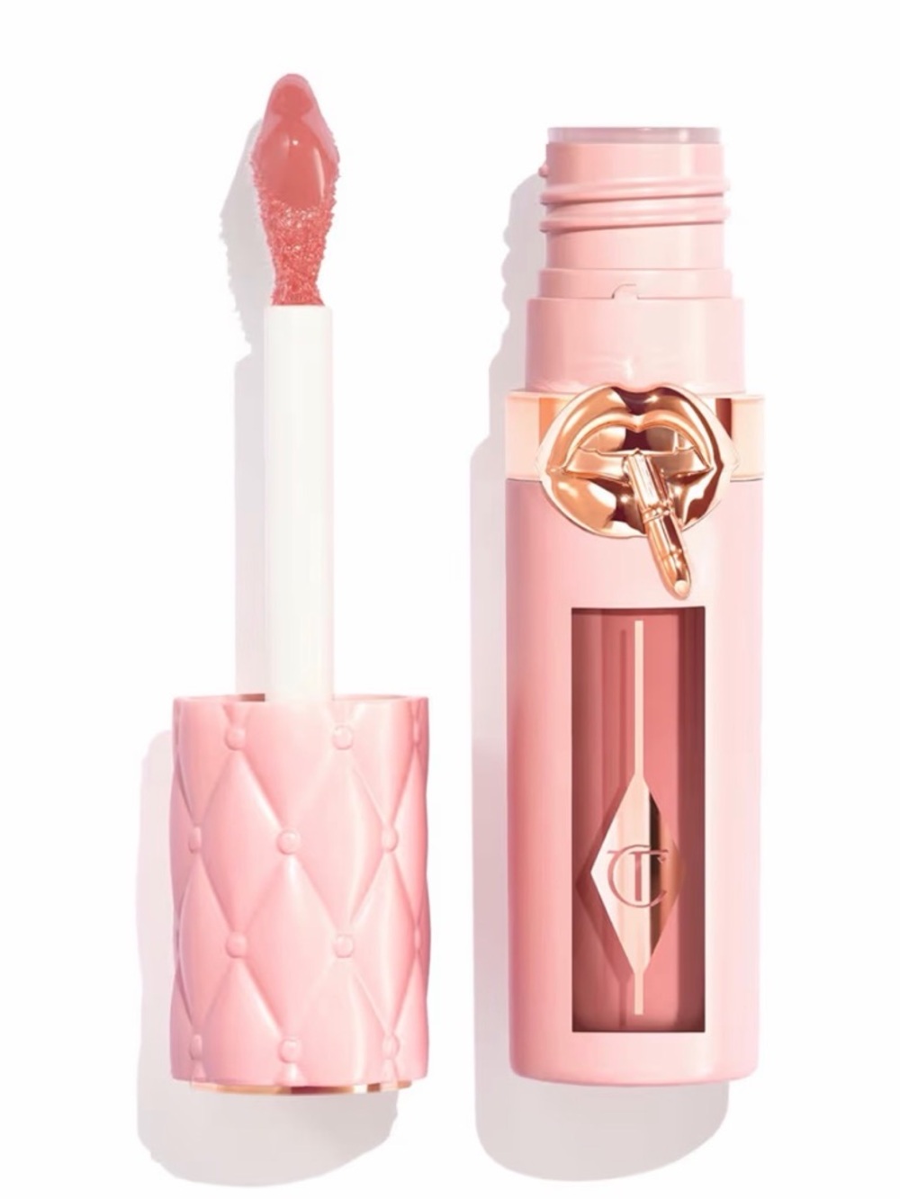 Charlotte Tilbury Pink Lip Oil Gloss with Gold Accents